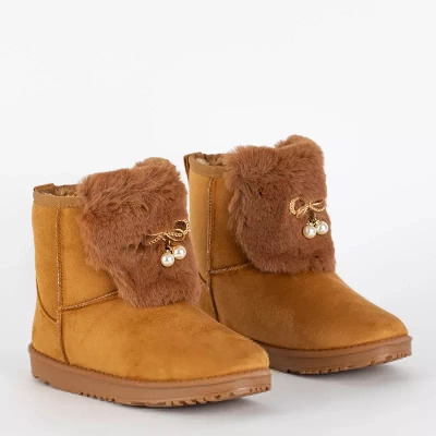 OUTLET Dámské velbloudí sněhule s ozdobným svrškem Cioni- Shoes