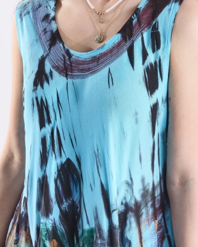 Жіноче візерункове покривало-плаття синьо-чорного кольору - Одяг