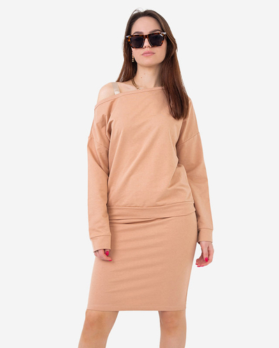 Béžová dámská mikina a sukně - Oblečení