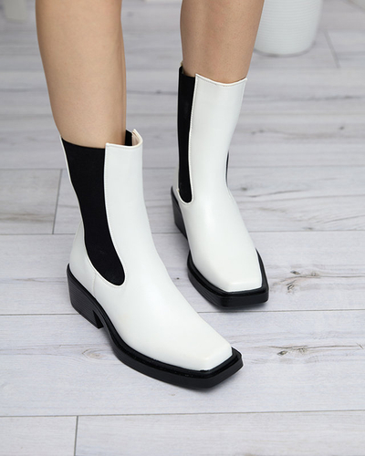 Bílé dámské vysoké slip on boty Darran - Obuv