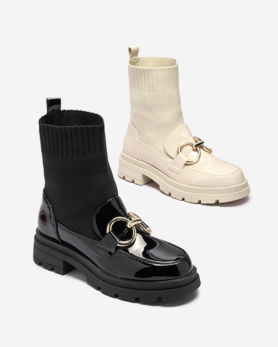 Černé dámské kozačky s ponožkou Accioi- Obuv