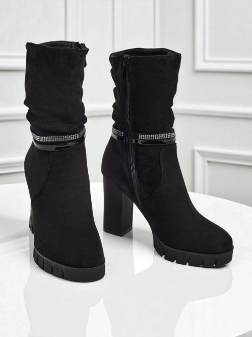 Ботильйони жіночі еко замшеві на підборах-стовпчику BrambleDusk