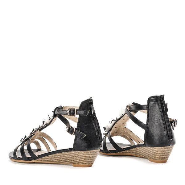 Czarne sandały z motylkami Samira- Obuwie