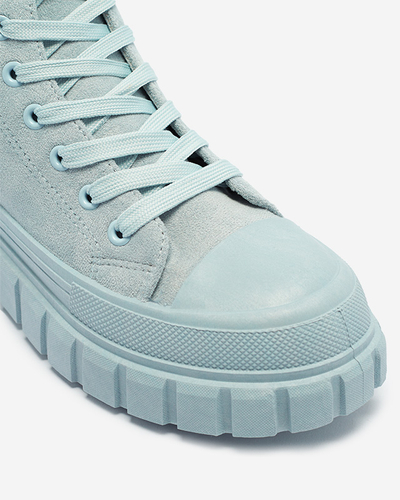 Světle modré dámské šněrovací sportovní boty a'la sneakers Netara - Obuv