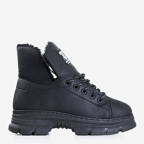 Жіночі чорні туристичні черевики з хутром Rostorie - Взуття