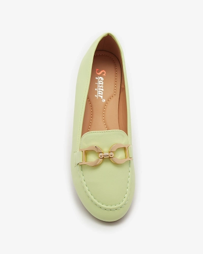 Зелені жіночі мокасини з екошкіри з декором Wiwet-Footwear