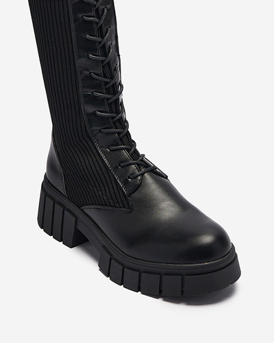 Dámské vysoké kozačky nad kolena se šněrováním v černé barvě Assala- Obuv