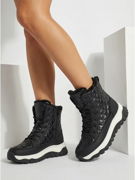 Dámské prošívané boty a'la sněhule Rimea