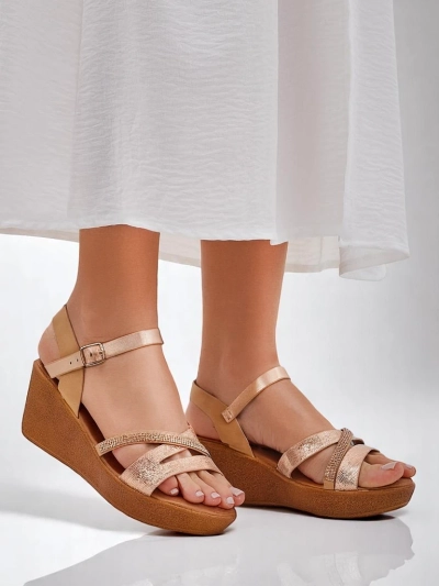 Dámské platformové sandály Royalfashion s kamínky a třpytem Eclat