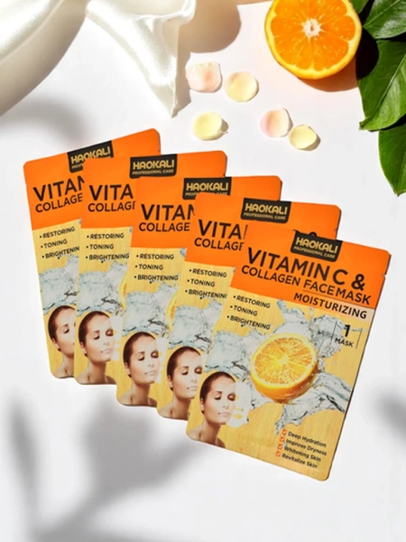 Haokali - Pleťová maska s vitaminem C a kolagenem - hydratuje, rozjasňuje a tonizuje