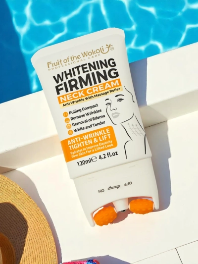 Zpevňující a rozjasňující krém na krk s masážním aplikátorem