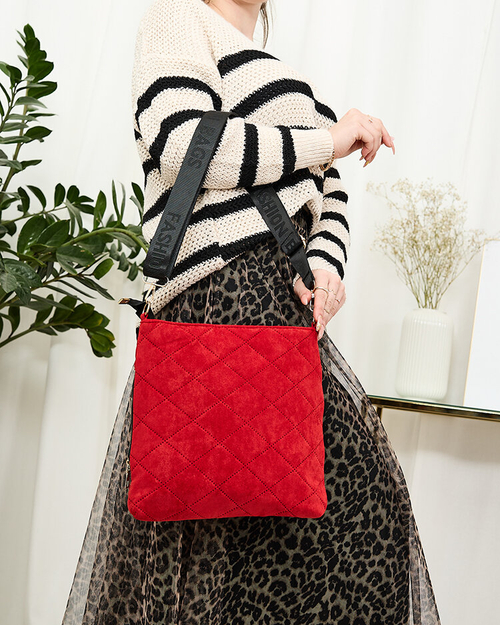 Royalfashion Червона стьобана жіноча сумочка з екозамші