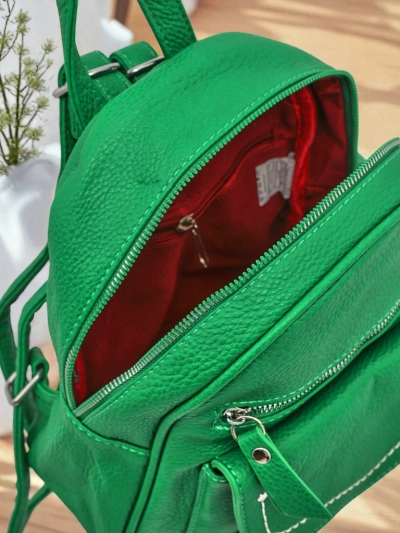 Жіночий рюкзак Elettra Verde Królewska Moda екошкіра 25x25x10 см