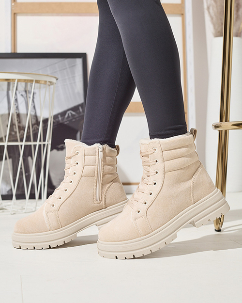 Черевики жіночі утеплені бежеві Tivica - Взуття