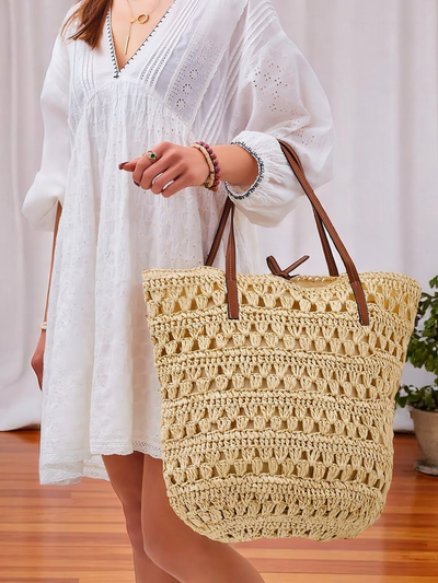 Royalfashion Велика жіноча сумка з соломи Natural Classic