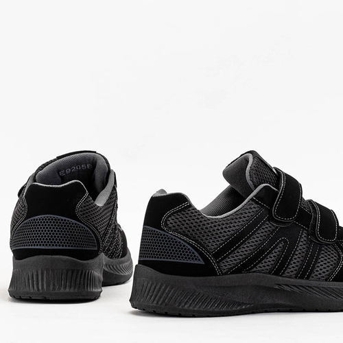 Чорно-сірі чоловічі кросівки на липучках Baikis