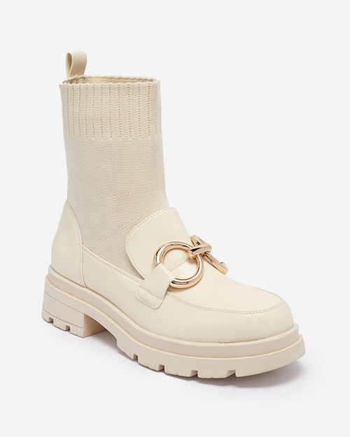 Кремові жіночі чоботи з декором Cexi - Взуття