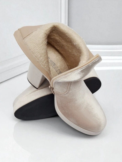 Dámské kotníkové boty na sloupku al'la Velur Miss