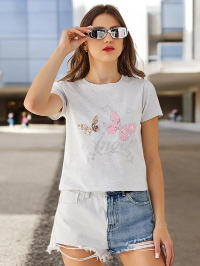 Royalfashion Cotton Women's T-Shirt Butterfly