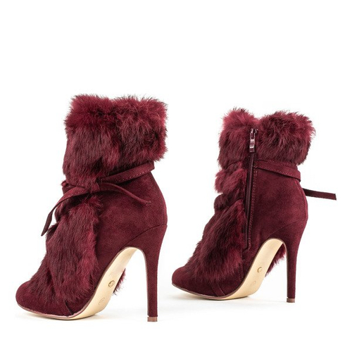 Бордові напівчоботи з хутром Pelage - Взуття