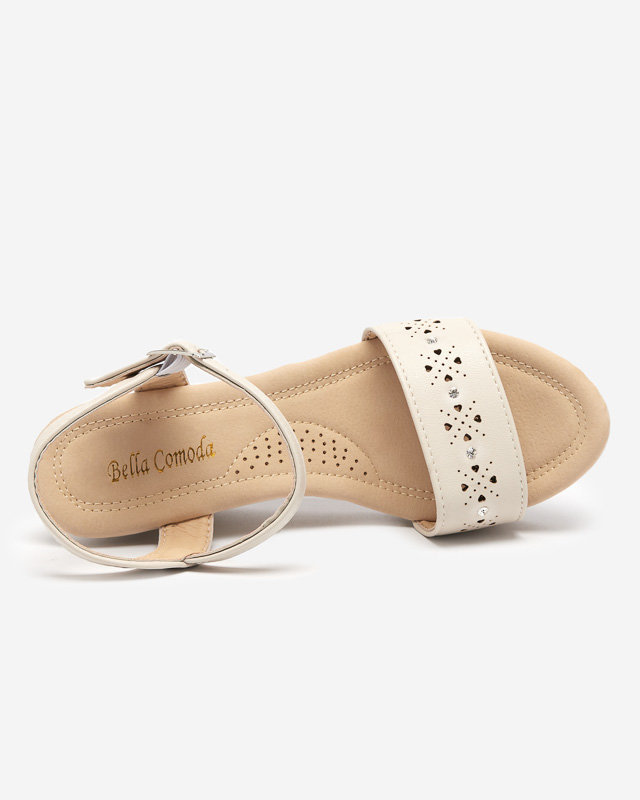 OUTLET Béžové dámské sandály na klínku Bellomia - Obuv