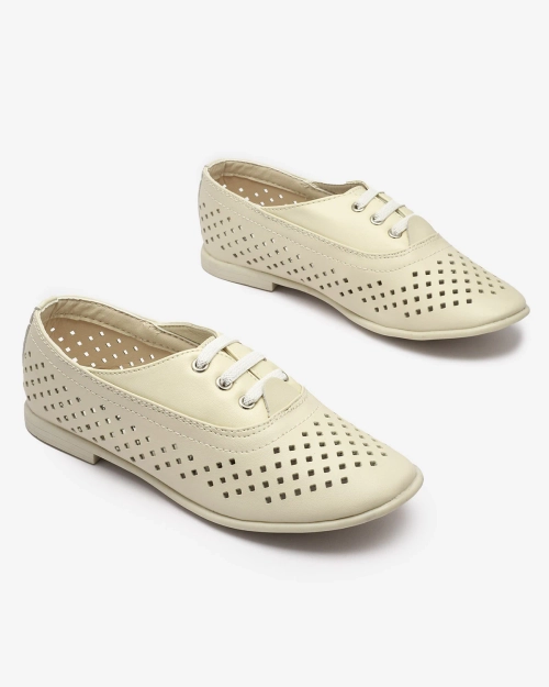 Бежеві дитячі ажурні мокасини Janno- Footwear