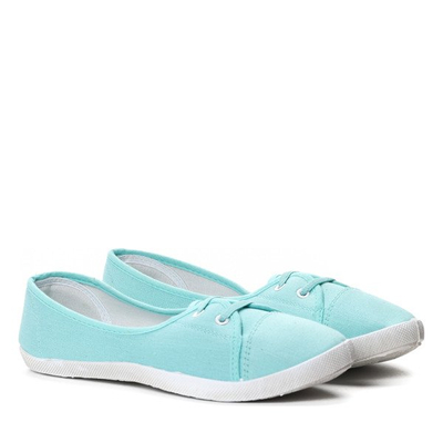 Miętowe tenisówki typu slip on - Obuwie