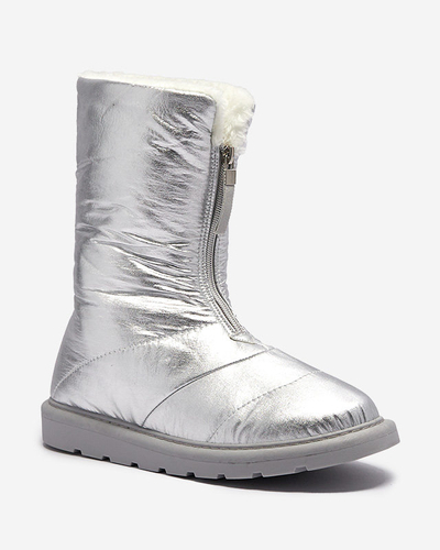 Stříbrné dámské boty a'la snow boots Tirigga- Obuv