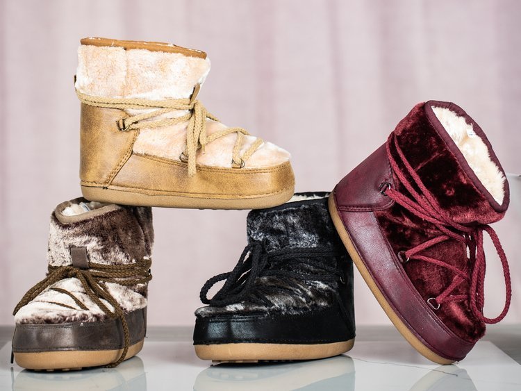 Hnědé sněhové boty Varsha Glitter - Obuv