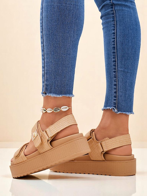 Сандалі жіночі платформа Royalfashion Бежеві Lavinia – зручне літо