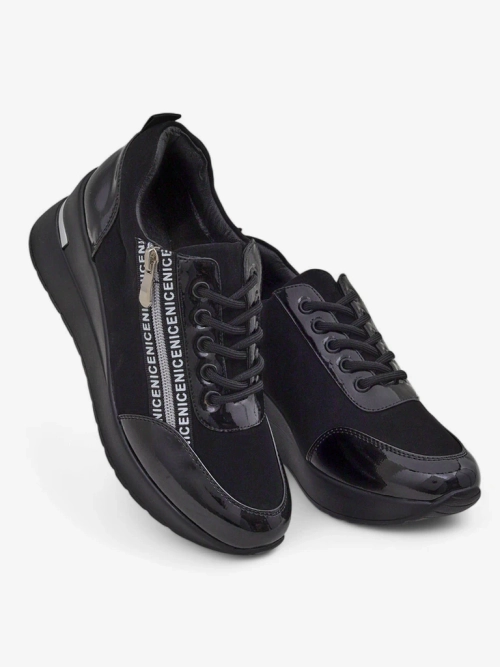 Чорні жіночі снікерси на танкетці Calista Nero - елегантність та зручність на кожен день