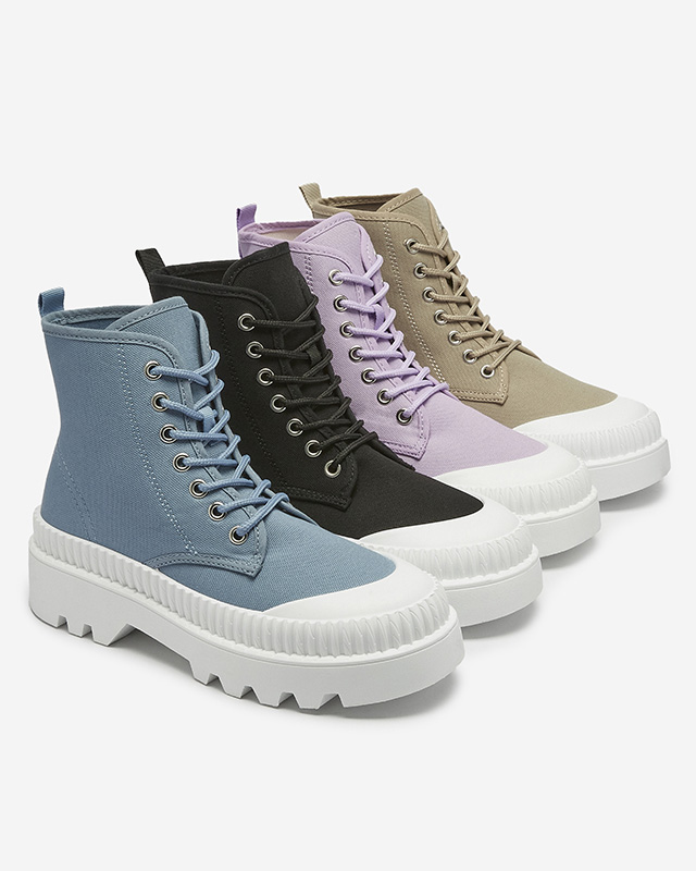 Fialové dámské vysoké sportovní boty a'la sneakers Serewa - Obuv