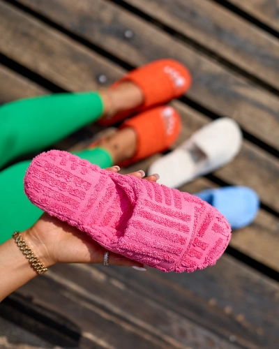 Royalfashion Růžové dámské látkové žabky Tylles