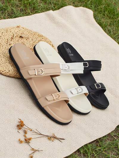 Royalfashion Dámské pantofle z ekokůže EcoTwins Slides