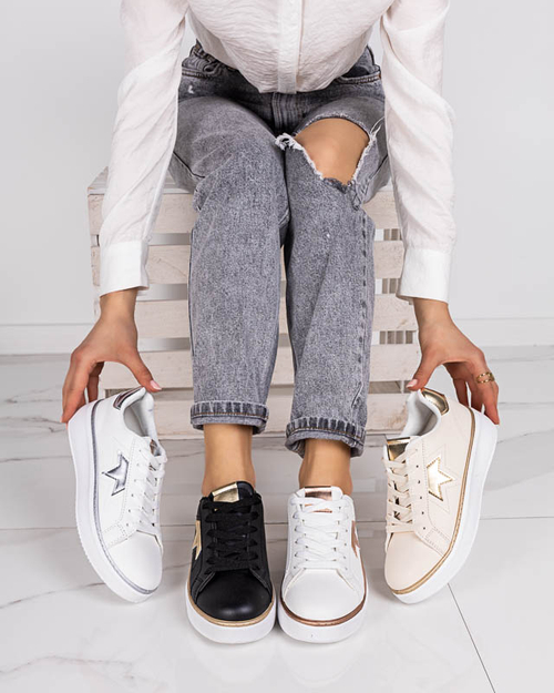 Бежево-золоті жіночі кеди Taqeva