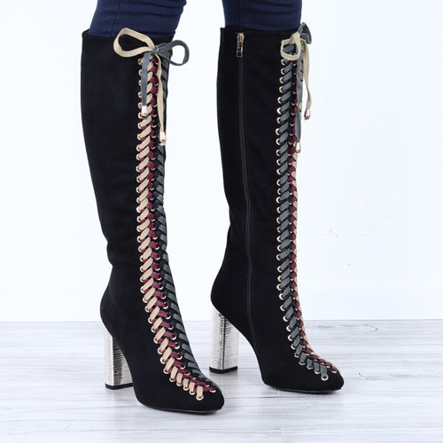 Чорні черевики з плетеними шнурками Kira - Взуття