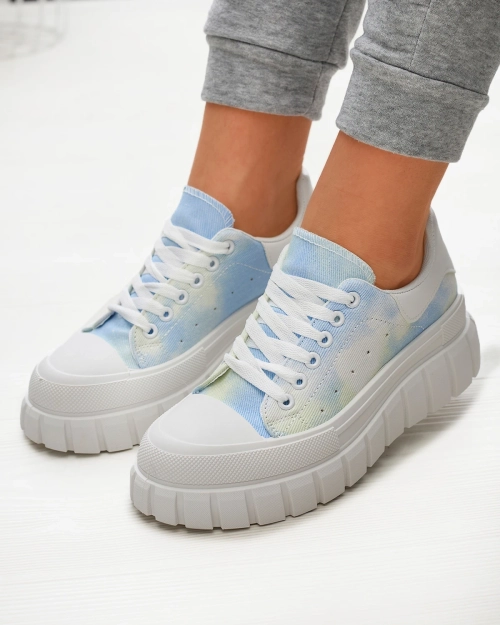 Сині жіночі тенісні кросівки з принтом Lonoll- Footwear
