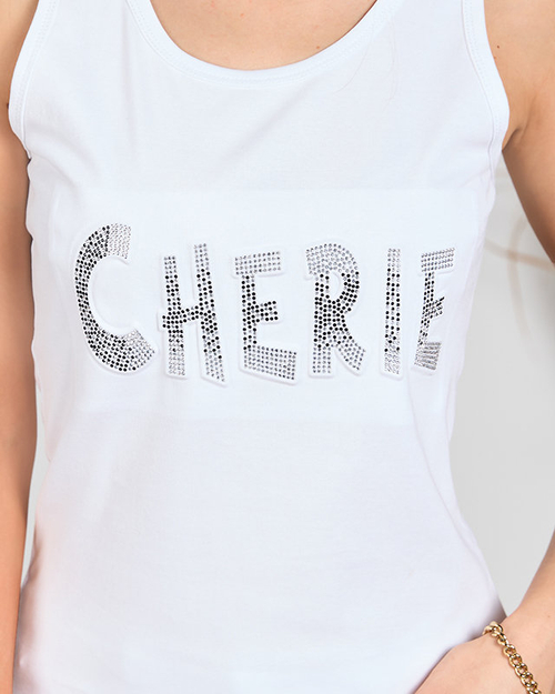 Білий жіночий топ з написом