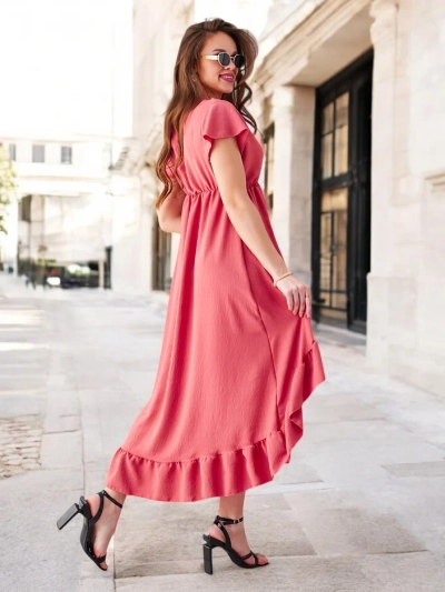 Royalfashion Dámské midi šaty s asymetrickým lemem