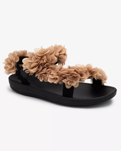 Royalfashion Béžové dámské sandály s květy Alferroy