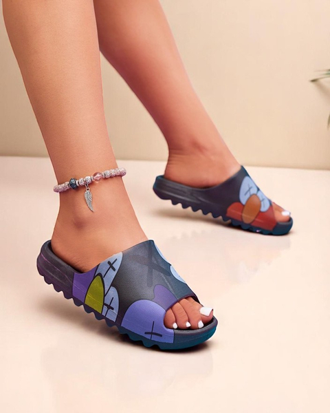 Černé gumové dámské pantofle s potiskem Pfizz - Obuv