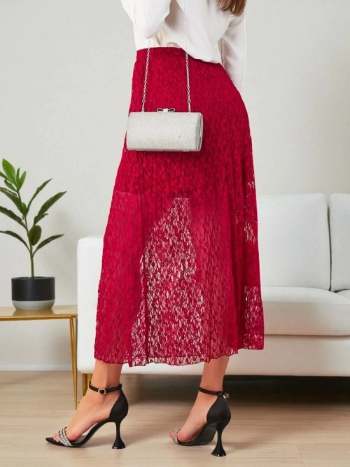 Жіноча міді-спідниця Royalfashion з мереживом