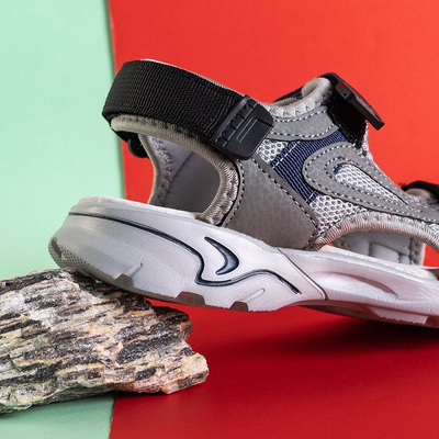 Šedé chlapecké sandály na suchý zip Asitop - Boty