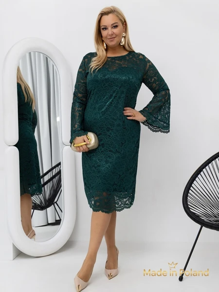 Dámské krajkové midi šaty s širokými rukávy Kiss Star