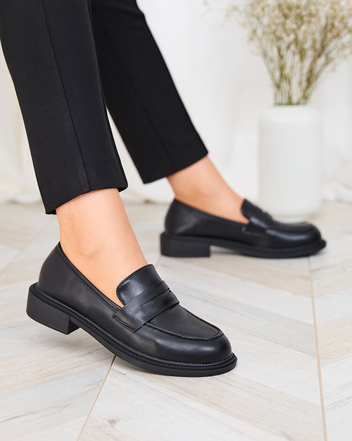 Royalfashion Класичні жіночі чорні мокасини Ojeri