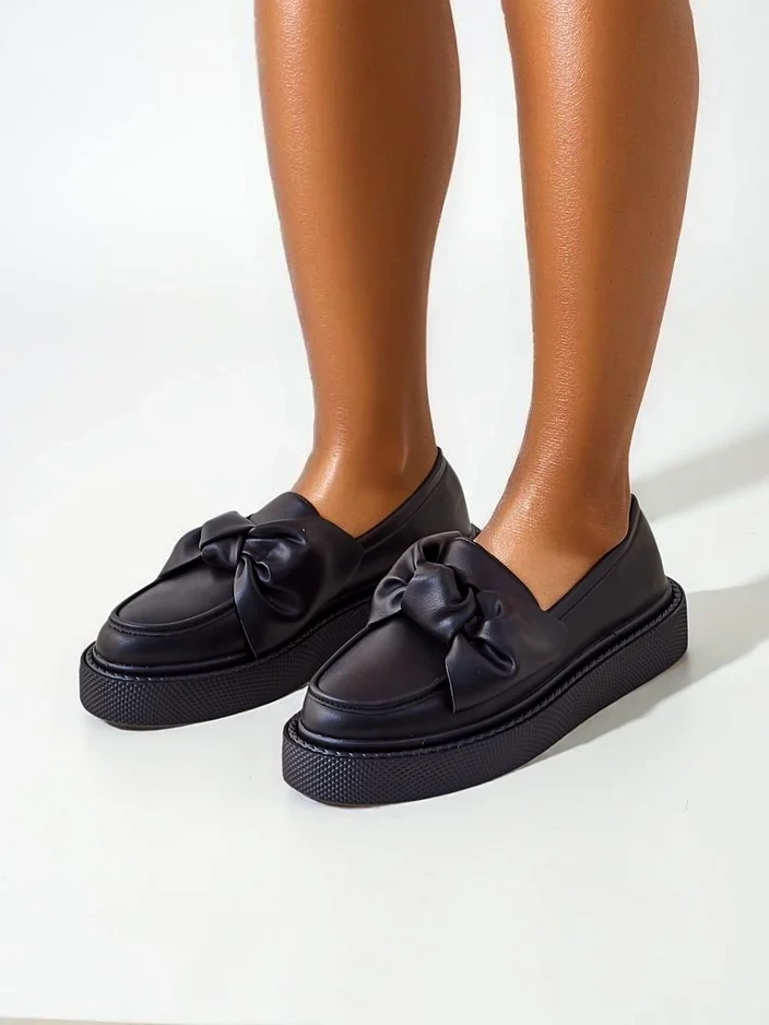 Royalfashion Elegantní dámské mokasíny s mašlí Ortto