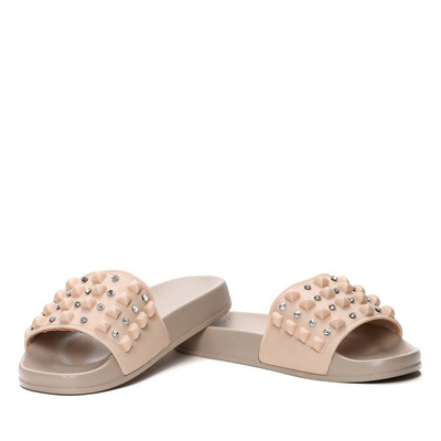 Béžové žabky se zirkony Sierra- Footwear 1
