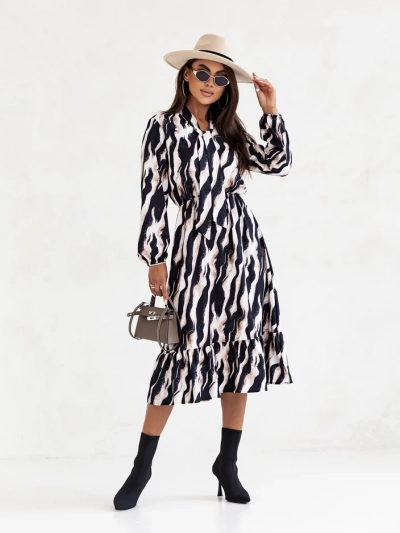 Royalfashion Dámské midi šaty s potiskem