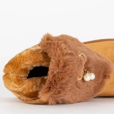OUTLET Dámské velbloudí sněhule s ozdobným svrškem Cioni- Shoes
