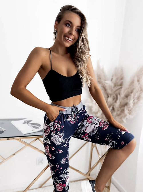 Жіночі темно-сині та рожеві шорти довжиною 3/4 PLUS SIZE - Одяг
